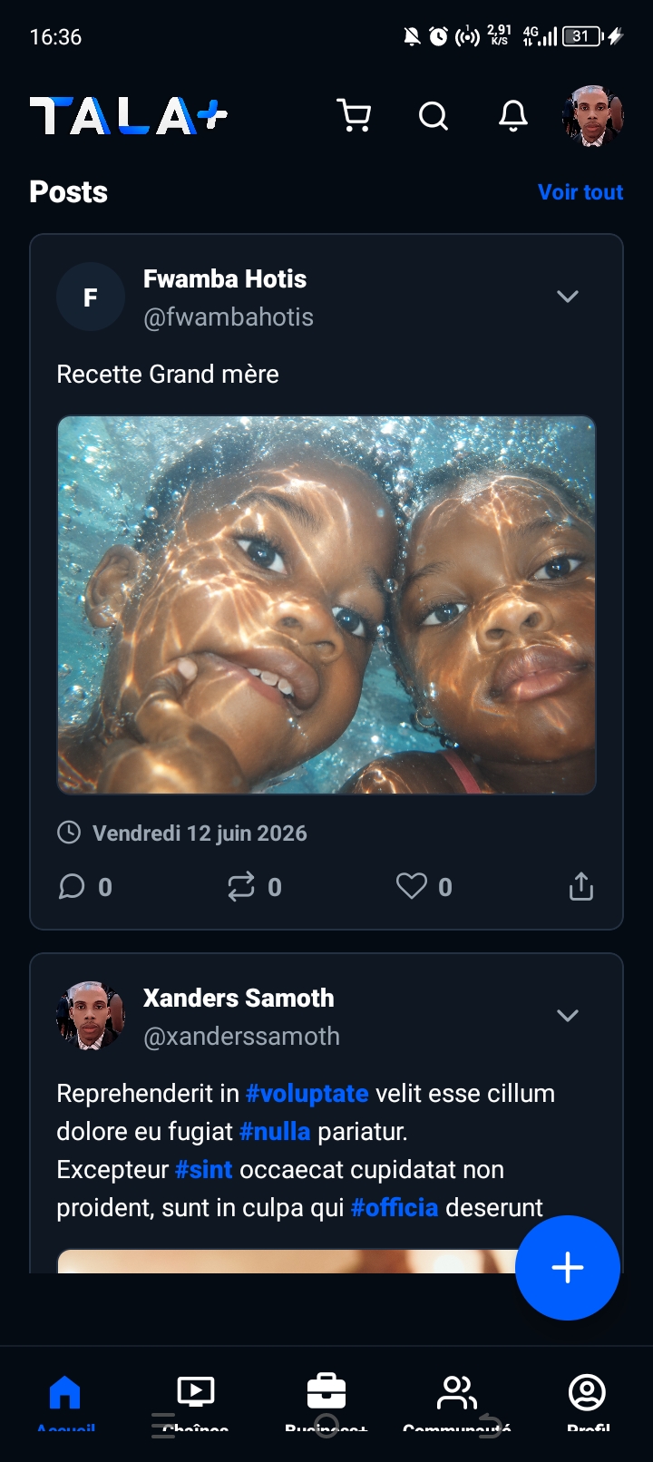 Aperçu de l'application TALA+